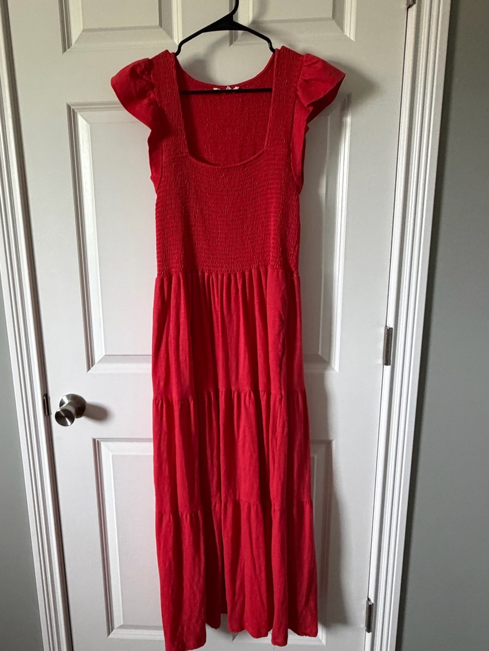 Lucky Brand Red Tiered Maxi Dress